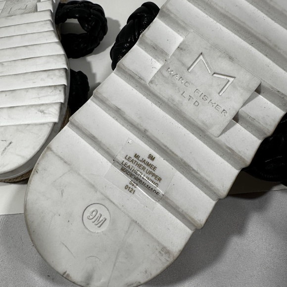 Marc Fisher [ Women's 9 ] Jaimee Espadrille‎ Braided Slide Sandal Black - Picture 8 of 12